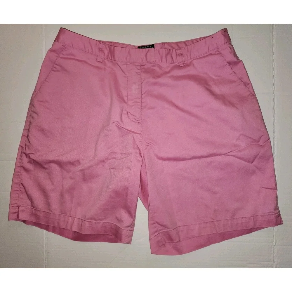 Women's Adidas  Stretch Chino Golf Shorts Size 14 Pink, Barbiecore, Preppy